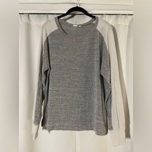 Grey and White Gap sweater